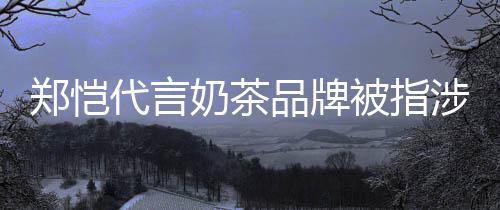 被指播郑恺诈骗怎么品牌奶茶涉嫌茶主了代言