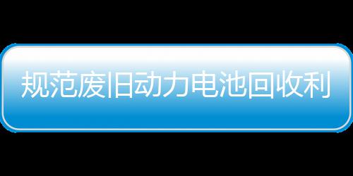 门联废旧法专展执回收合开项行规范五部利用动力电池动